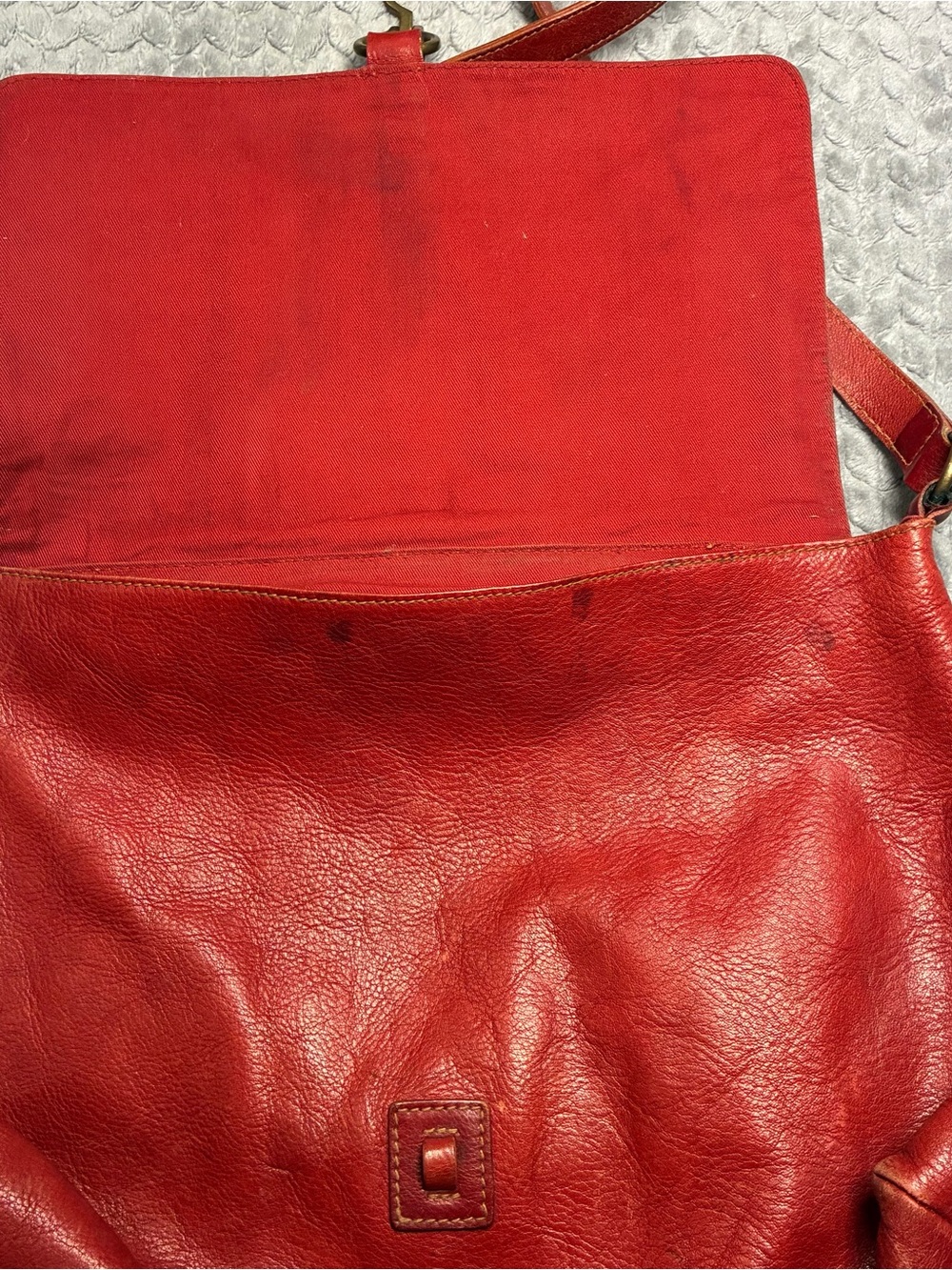 Ralph Lauren Red Leather Flap Shoulder Bag - Picture 3 of 9